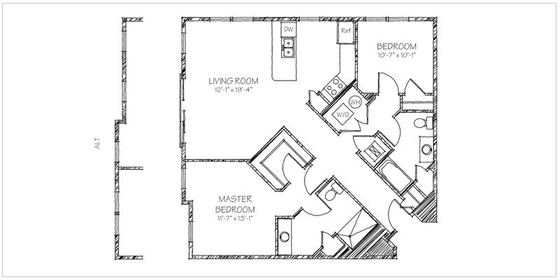 Cambridge Floorplan | Annex at River South Apartments