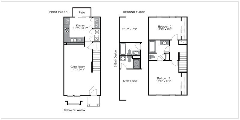 Bentley II Floorplan | Farms at New Albany Park Apartments