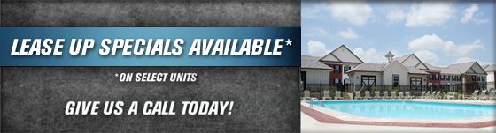 Lease Up Specials Available on select units. Give us a call today!